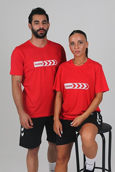 hummel Armin Pro Red Cotton Crew Neck T-Shirt