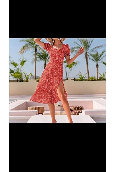 GENÇ MODA ? ? Rochie midi din viscoză cu model de inimă