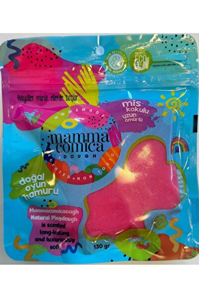 MammacomicaDough Doğal Oyun Hamuru - Pembe- Eco/friendly Paket 130gr