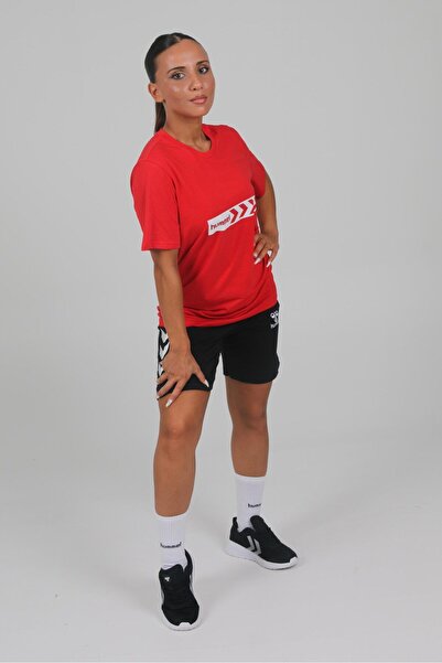 hummel Armin Pro Red Cotton Crew Neck T-Shirt