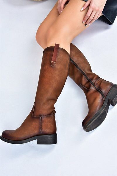Fox Shoes Tan γυναικείες μπότες J674272109