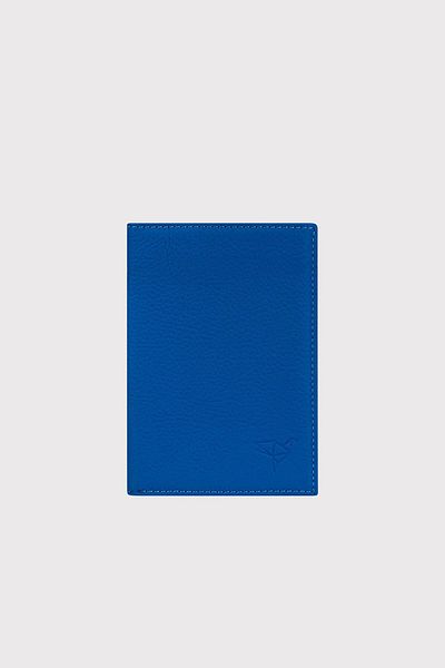 Garbalia Unisex Saks Blue Passport Case - Genuine Leather, with Card Holder Compartment