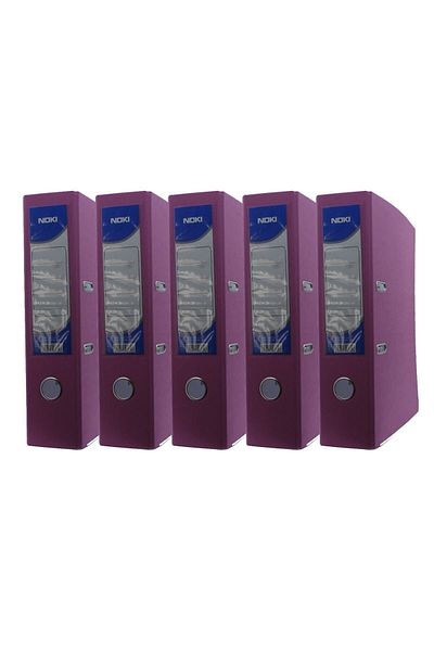Noki Large Plastic Folder (56411-070) Pink Pack of 5