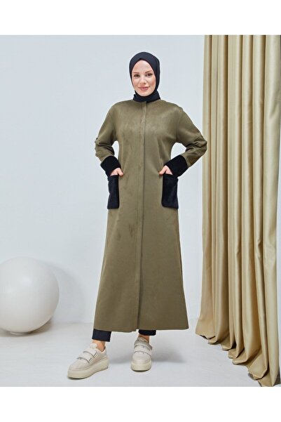 Limante Nubuck Sleeve and Pocket Fur Detailed Topcoat