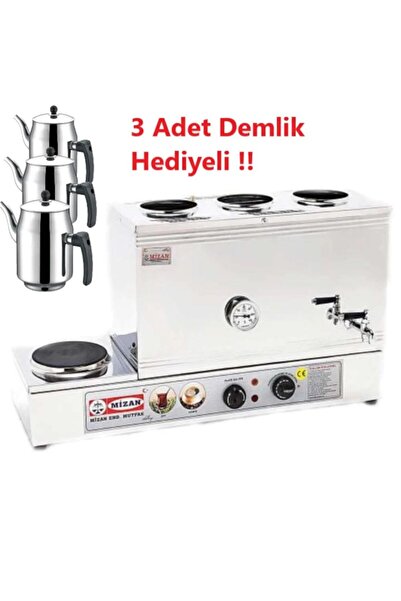 Mizan Üç Demlikli  Çay Kazanı 40 Lt.