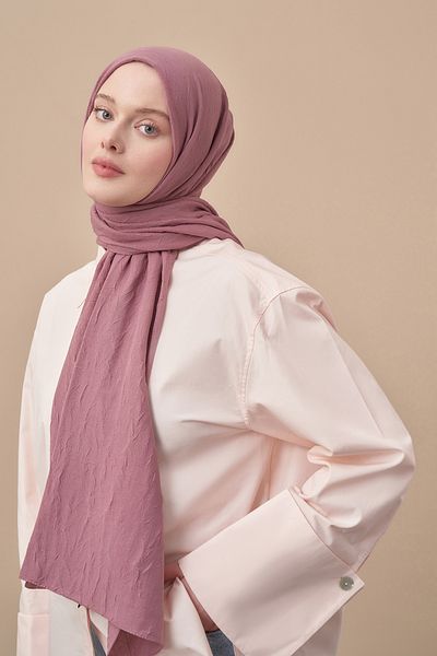 ARMANDA Dusty Rose Patterned Bamboo Shawl