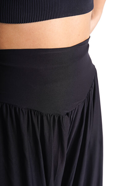 Moda Değirmeni Μαύρο γυναικείο παντελόνι Shalwar Loose Cut - BG1191-323-0001