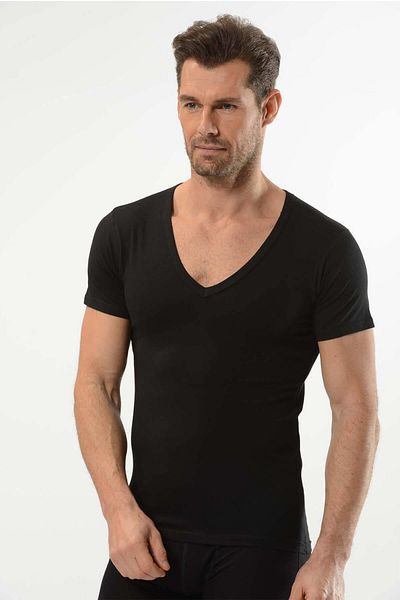 Jiber Men's Lycra V-Neck Half Sleeve Undershirt 3 Pack-213