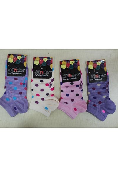 Dündar Women's Lycra Bootie Socks - 12 Pieces