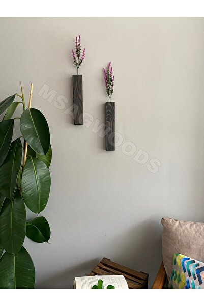 MSAĞWOODS 2 bucăți ghiveci din lemn pentru bucătărie, baie, grădină de iarnă, boemă, rustică, balcon, floare artificială, cadou pentru acasă, cadou de nuntă