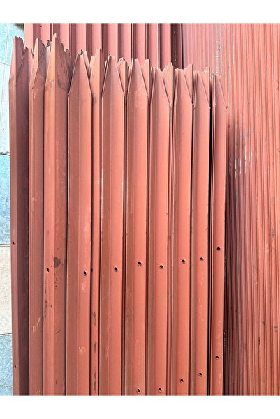 FAY TEL Bahçe Çit Direği - Çit Kazığı - Demir Direk Boyalı 200 Cm 4 Delikli 4...