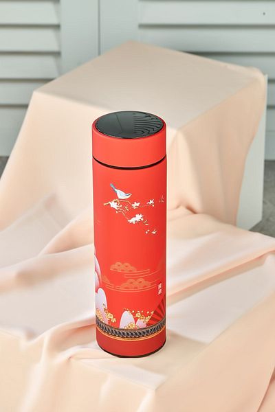 Porsima 1408-2 Stainless Steel LED Thermos - Temperature Display, 500 ml Capacity