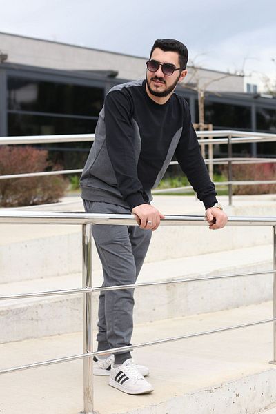 han elegant Σετ ανδρικής φόρμας 2ip Fabric με άνετες τσέπες και ελαστικά πόδια