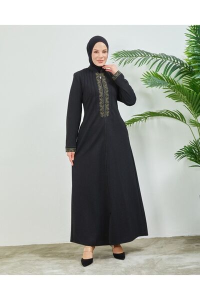 Limante عباية مايا سوداء مطرزة