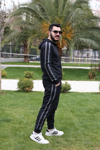 han elegant Σετ ανδρική αθλητική φόρμα με άνετο κόψιμο και ελαστικό πόδι