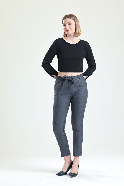 Sense Παντελόνι αστραγάλου με ζώνη μέσης |   Pnt19022 Γκρι