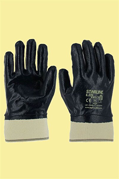 Starline E-370 NİTRİL EKONOMİK PETROLCÜ ELDİVENİ  10 NUMARA 5 ÇİFT FİYATIDIR