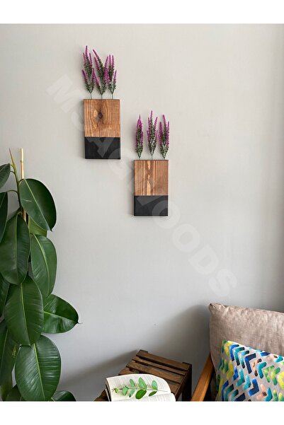 MSAĞWOODS 2'Lİ وعاء زهور خشبي زهرة اصطناعية مطبخ حمام حديقة شتوية شرفة هدية م...