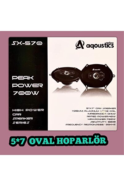 AGOUSTICS FİYAT AGOUSTİCS SX _570 MODELİ 5X7 OVAL HOPARLÖR TWETERLI 700WAAT