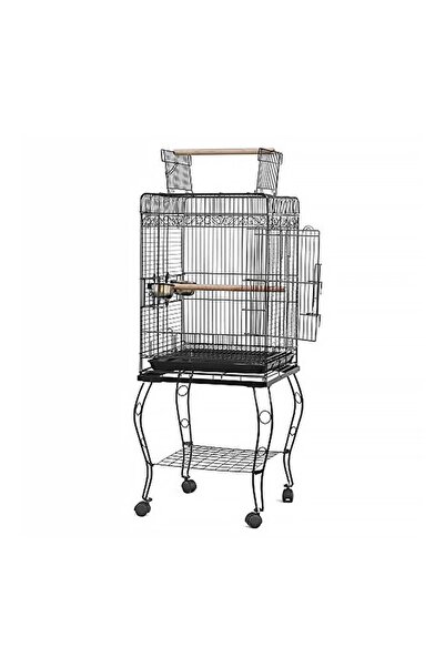 Lisinya QH Pet Papağan Kafesi Açılır Çatılı Siyah 51x51x129