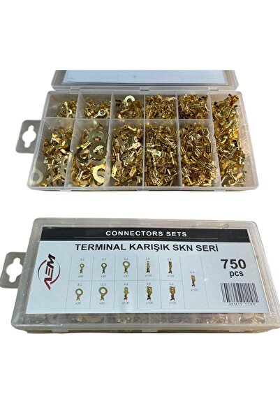 ARSVİSİON AUTO ACCESSORIES 750 Adet Sarı Terminal Seti  KARIŞIK SKN SERİ KABL...