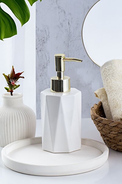 Porsima موزع صابون سائل بورسلين 3205 - موزع صابون حوض المطبخ للحمام - 250 سم مكعب