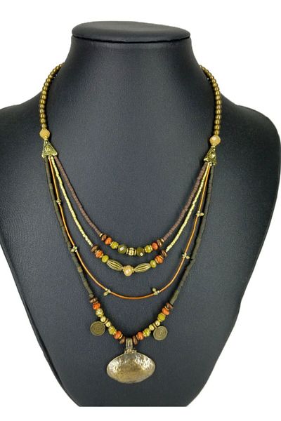 azra takı tasarım Women's Necklace, Handmade, Authentic, Ethnic Short Brass