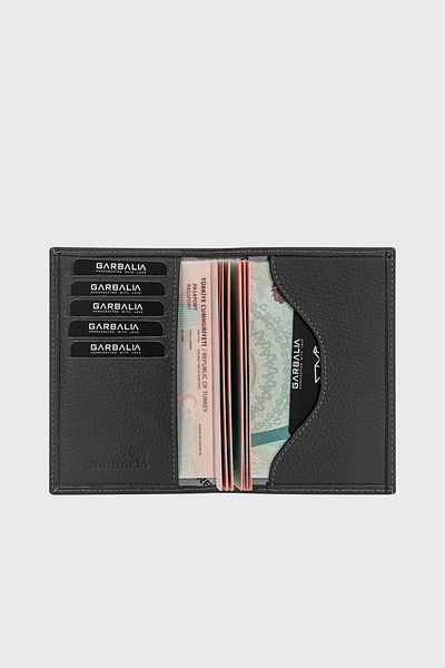 Garbalia Unisex Anthracite Passport Cover - Γνήσιο δέρμα, Θήκη για κάρτα