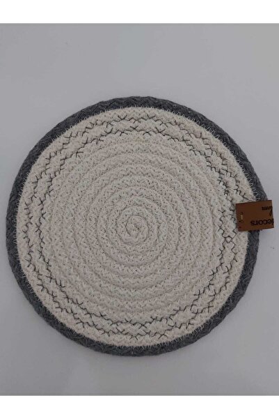 home decors by özlem 6 Pieces Coasters Jute Cotton Straw Presentation Kitchen Tableware Decor Handmade Machine Stitched - 14 Cm