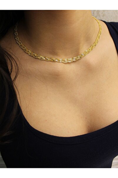 Akça Kuyumcu Örgü Altın Zincir Kolye