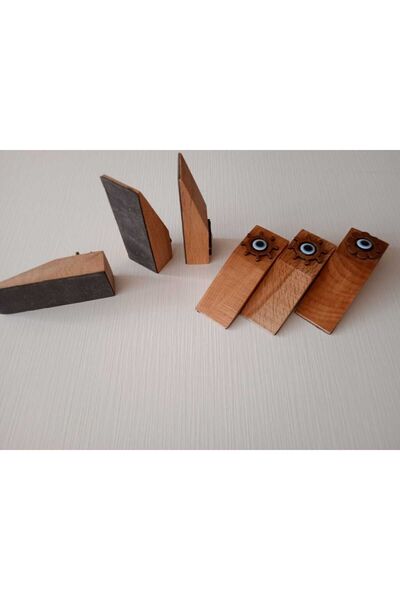 Genel Markalar 5 Adet Ahşap Kapı Stoperi Kapı Tutucu Takoz Durdurucu Nazar Bo...