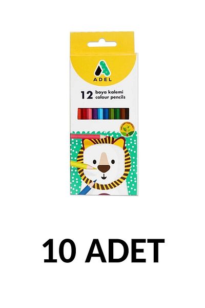 Adel 10 Pieces Dry Paint Pen 12 Colors Full Size