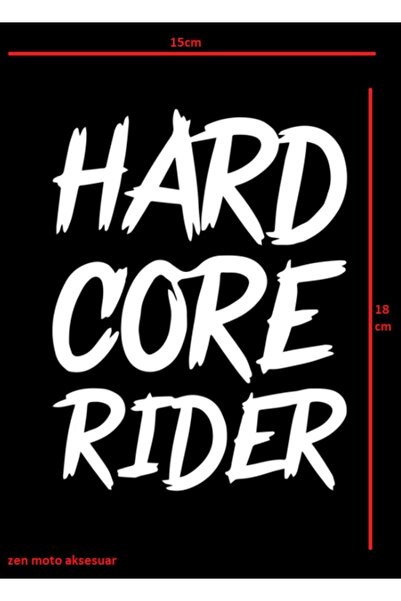 zenmoto Hard Core Rider Sticker Beyaz (1 Adet)