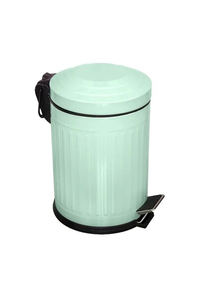 REYKA HİJYEN 12 Litre Pedallı Vitange Çizgili Desen Mint,Yeşil, Metal Çöp Kov...