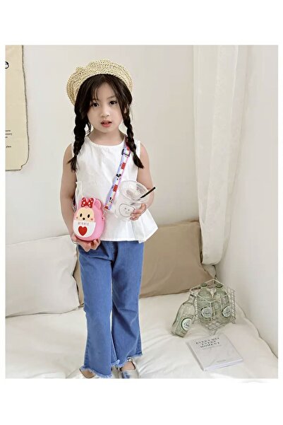 synshop Disney Minnie Mickey Mause Kore tarzı yeni sezon Yan Omuz Askılı Çocuk Silikon Kız Çanta Cüzdan