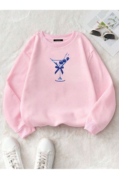 Mad&Calf Dirty Martini Printed Oversize Γυναικείο Φούτερ - Fleece