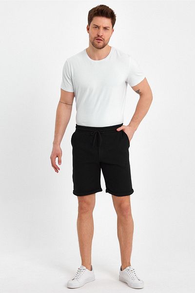 Mad&Calf Ανδρικά σορτς βερμούδας με κανονική εφαρμογή Waffle