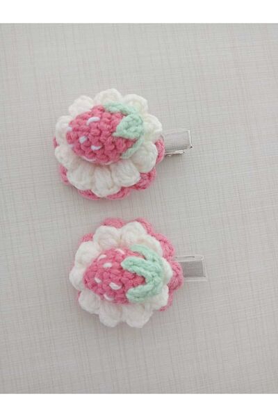 Kadın Girişimciler Atölyesi Кліпса для волосся «Квітка полуниці» 2 шт.