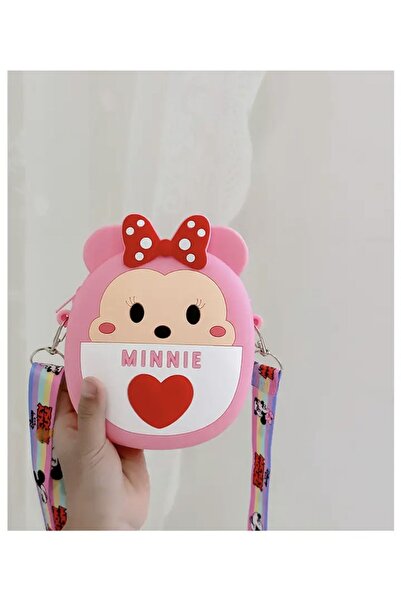 synshop Disney Minnie Mickey Mause Kore tarzı yeni sezon Yan Omuz Askılı Çocuk Silikon Kız Çanta Cüzdan