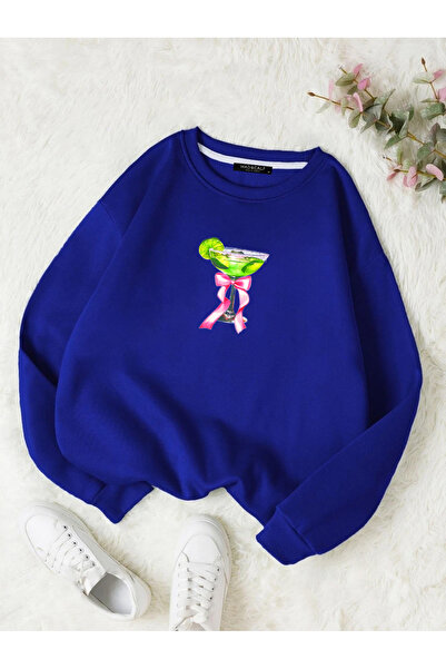 Mad&Calf Lime Cocktail з принтом - жіночий оверсайз-светр з флісовою підкладкою