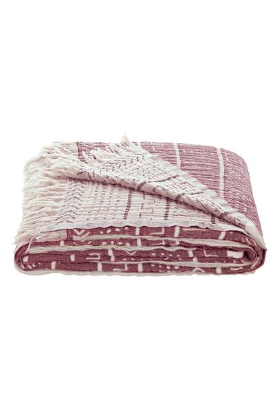 SOFTKİSS Double Ethno Muslin Jacquard Bedspread - 240x260 cm Claret Red