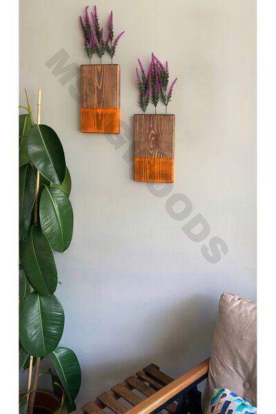 MSAĞWOODS 2'Lİ وعاء زهور خشبي زهرة اصطناعية مطبخ حمام حديقة شتوية شرفة هدية م...