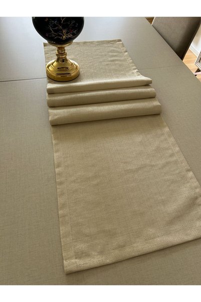 Zeren Home Gold Meral Lead Collection - Polyester Glitter Rectangular Runner 40x160