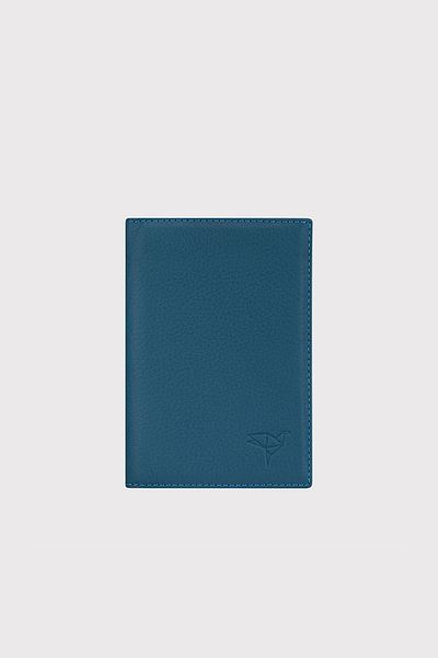 Garbalia Γνήσια δερμάτινη θήκη διαβατηρίου Unisex Petrol Blue - με θήκη για κάρτα