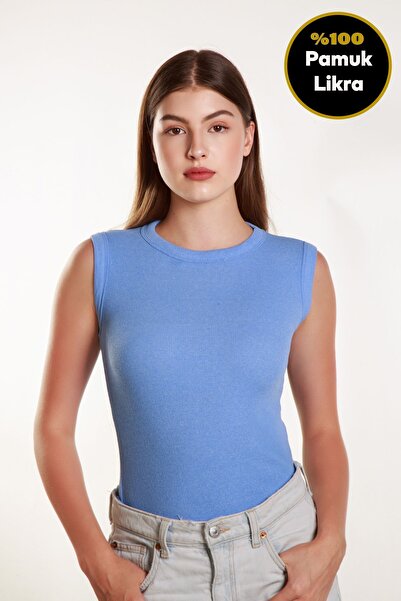 MİSS M.A.T FASHİON Γυναικείο πλεκτό εσώρουχο με ραβδώσεις Lycra - Crew Neck, ...