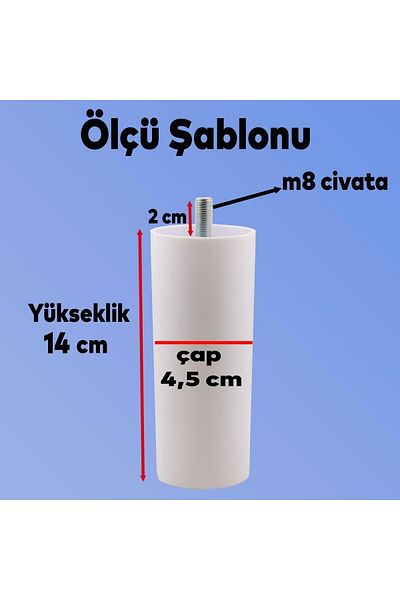 Badem10 Mobilier Canapea Fotoliu Baza Upgrade M8 Șuruburi Dinți Fini Suport Picior Picioare Alb 14cm 8Buc