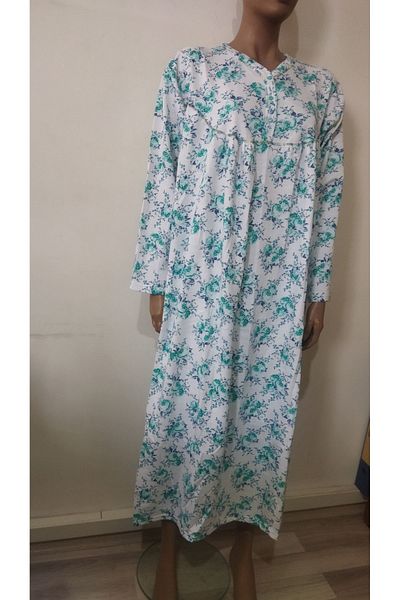 Flamingo ثوب نوم شتوي طويل مطبوع عليه زهور مع فستان من الداخل