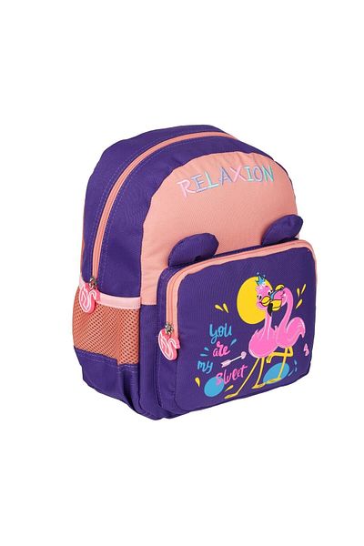 GENC DIJITAL BASKI FLAMINGO RLX4040-Geanta pentru gradinita cu urechi Flamingo