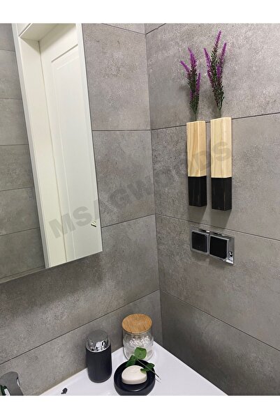 MSAĞWOODS 2 bucăți ghiveci din lemn pentru bucătărie, baie, grădină de iarnă, boemă, rustică, balcon, floare artificială, cadou pentru acasă, cadou de nuntă