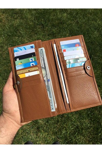 DERKON Genuine Leather Wallet with Phone Compartment